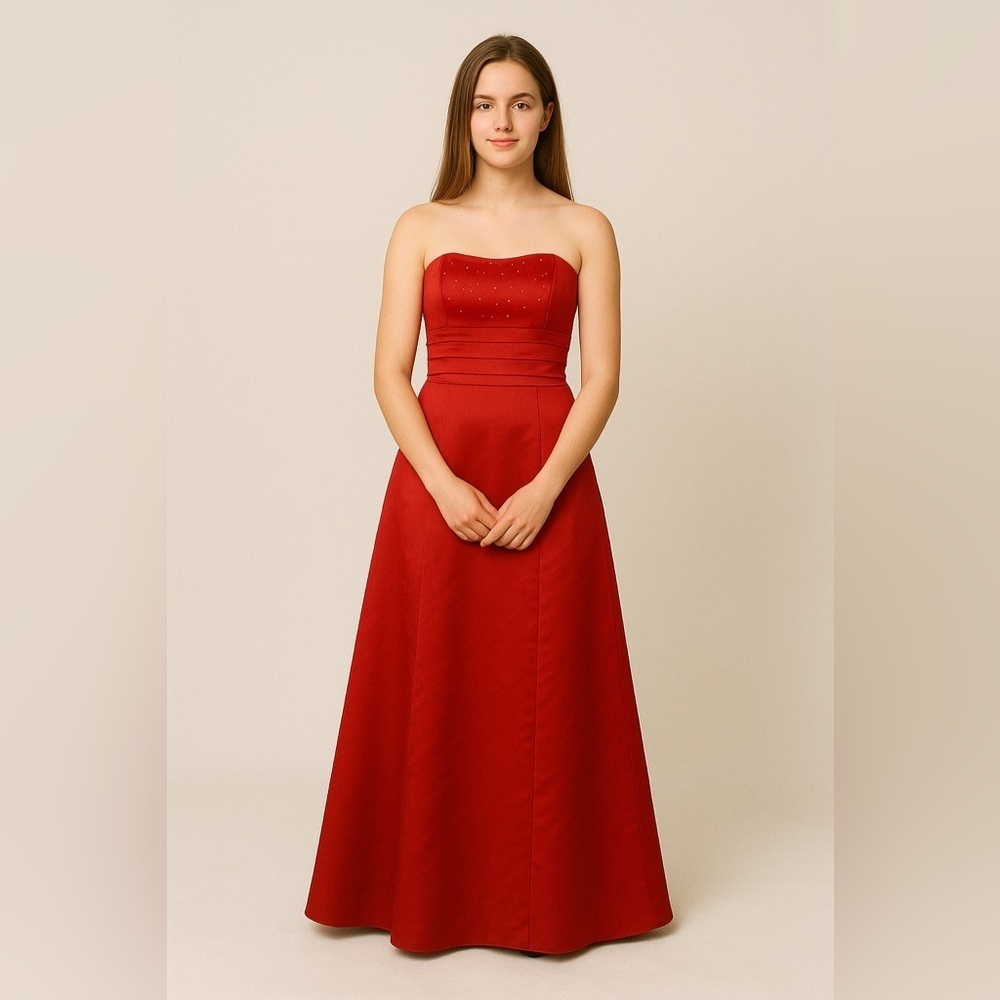 Vintage Jessica McClintock For Gunne Sax Y2K Strapless Satin Gown